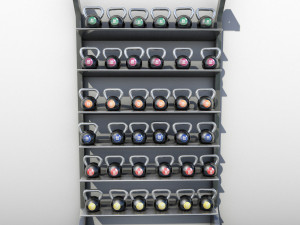 kettle balls and rack Model 3D