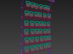 kettle balls and rack Model 3D