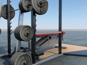 power lift - bench press 3D Model