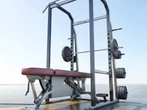 power lift - bench press 3D Model