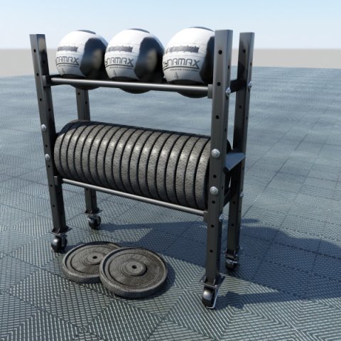 free weight and medicine ball rack Modelo 3D .c4d .max .obj .3ds .fbx .stl .blend 