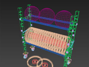 suporte para peso livre e bolas medicinais Modelo 3D