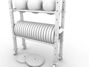 suporte para peso livre e bolas medicinais Modelo 3D