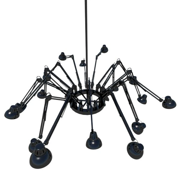 hanging desk lamp style chandelier 3D Model .c4d .max .obj .3ds .fbx .stl .blend 