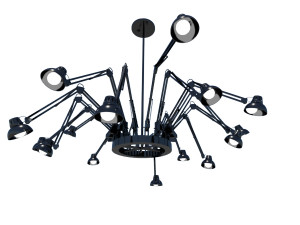 hanging desk lamp style chandelier Modello 3D