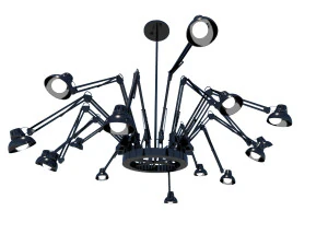 hanging desk lamp style chandelier 3D Model