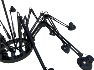 hanging desk lamp style chandelier Modello 3D