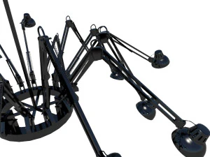 hanging desk lamp style chandelier 3D Model