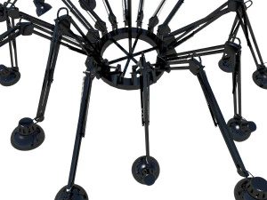 hanging desk lamp style chandelier 3D Model