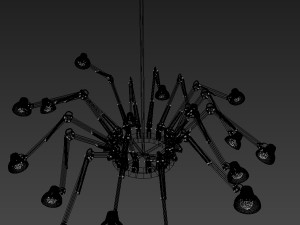 hanging desk lamp style chandelier Modello 3D