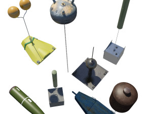 ocean explosive mine collection 3D Model