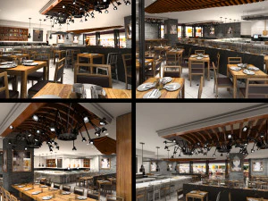 mall restaurant detailed 3D Model