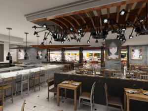 mall restaurant detailed 3D 모델