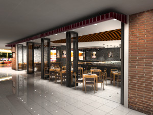 mall restaurant detailed 3D 모델