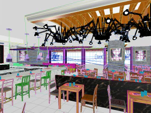 mall restaurant detailed 3D Model
