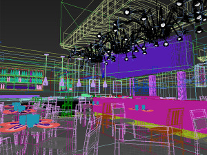 mall restaurant detailed 3D 모델