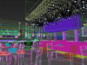 mall restaurant detailed 3D Model