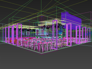 mall restaurant detailed 3D 모델