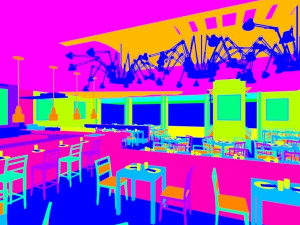 mall restaurant detailed 3D 모델