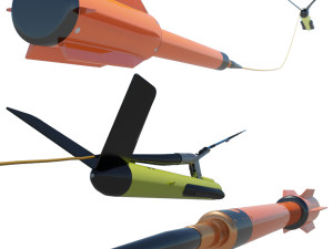 Sonar towfish and magnetometer Model 3D