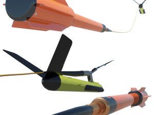 Sonar towfish and magnetometer 3D Model