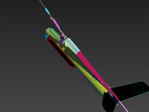 Sonar towfish and magnetometer Model 3D