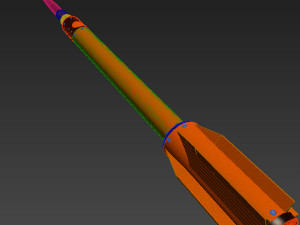 Sonar towfish and magnetometer Model 3D