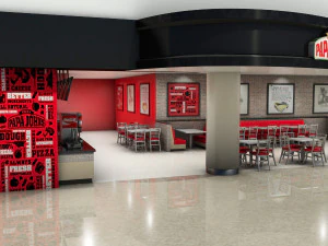 loja do aeroporto papa johns - restaurante Modelo 3D