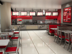 papa johns aiport store - restaurant Modelo 3D