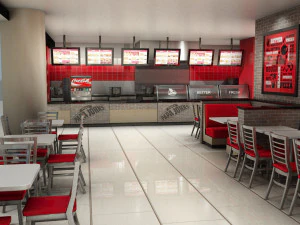loja do aeroporto papa johns - restaurante Modelo 3D