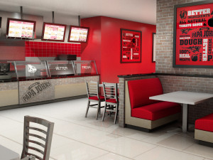 papa johns aiport store - restaurant Modelo 3D