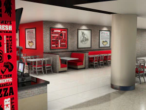 loja do aeroporto papa johns - restaurante Modelo 3D