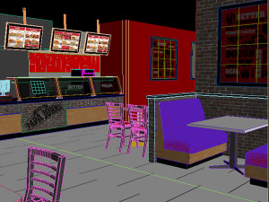 papa johns aiport store - restaurant Modelo 3D
