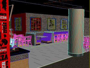 papa johns aiport store - restaurant Modelo 3D