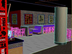 loja do aeroporto papa johns - restaurante Modelo 3D