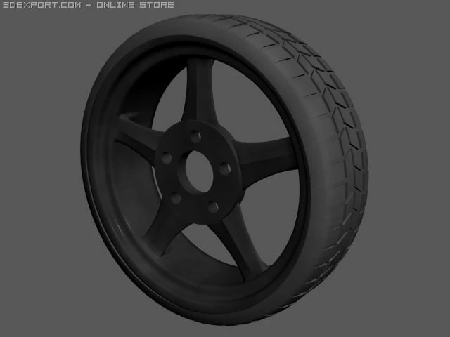 wheel for car 3D Model .c4d .max .obj .3ds .fbx .stl .blend 
