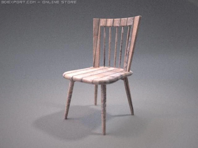 wooden chair 3D Model .c4d .max .obj .3ds .fbx .stl .blend 