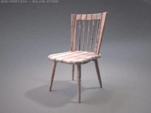 деревянный стул 3D Модель