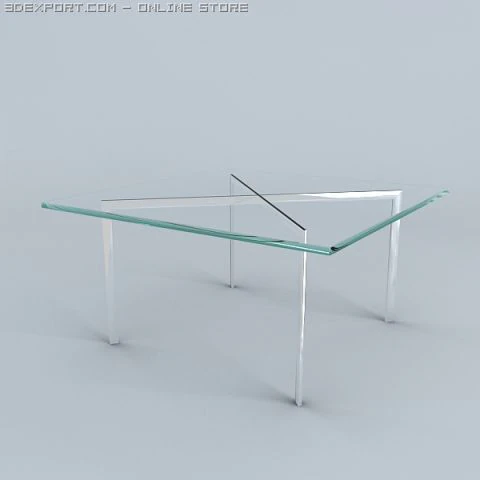 barcelona table by mies van de 3D Model .c4d .max .obj .3ds .fbx .stl .blend 