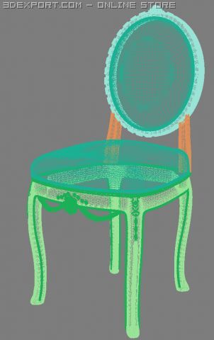 chair old fashion baroque 3D Model .c4d .max .obj .3ds .fbx .stl .blend 