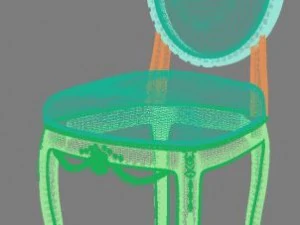 sedia vecchio stile barocco Modello 3D