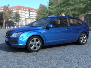 ford focus ii 3 portas Modelo 3D