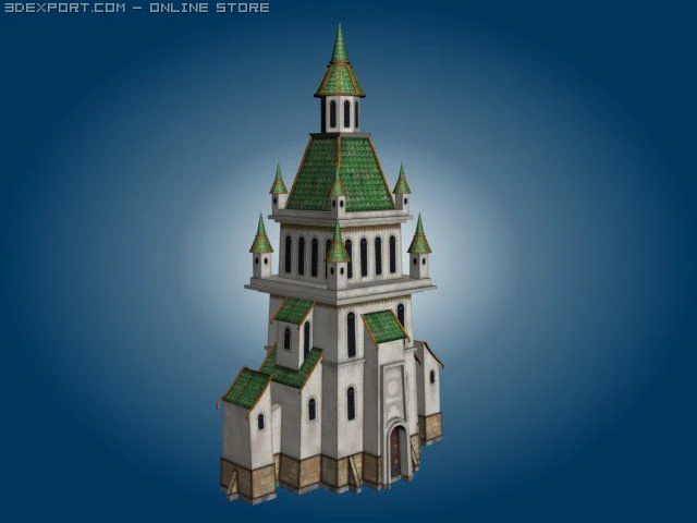 fantasy temple 3D Model .c4d .max .obj .3ds .fbx .stl .blend 