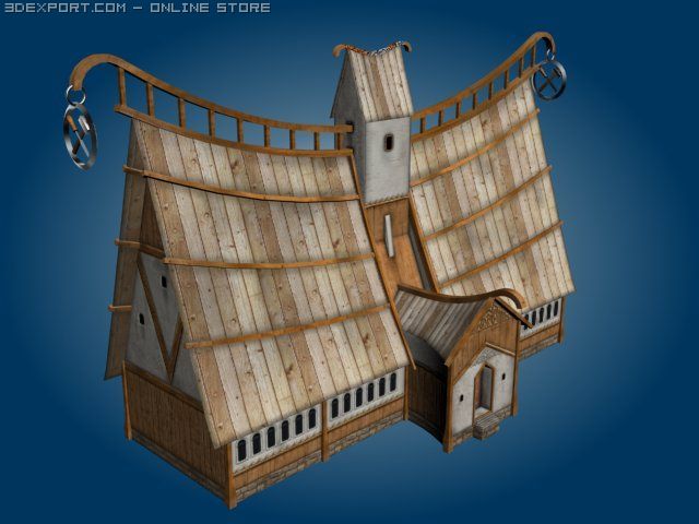 fantasy carpenterhall 3D Модель .c4d .max .obj .3ds .fbx .stl .blend 