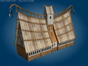 fantasy carpenterhall 3D Model