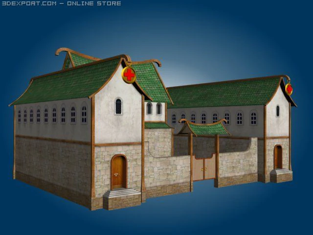 fantasy hospital 3D Model .c4d .max .obj .3ds .fbx .stl .blend