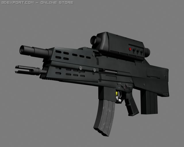 hk xm29 oicw assault rifle 3D Модель .c4d .max .obj .3ds .fbx .stl .blend 