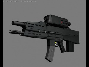 hk xm29 oicw assault rifle Modello 3D