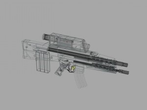 hk xm29 oicw assault rifle 3D Модель