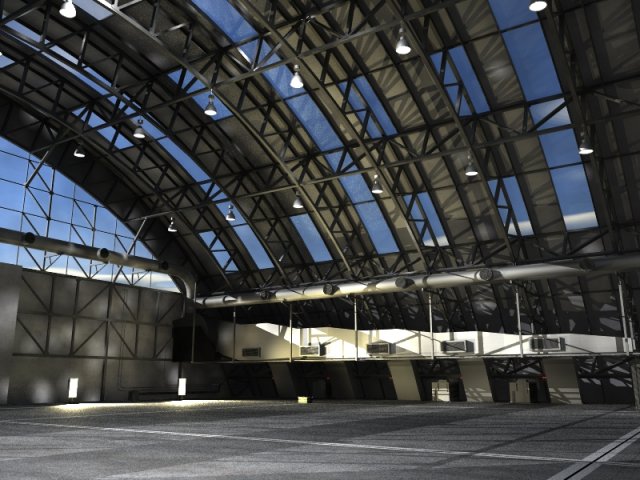 hangar 3D Model .c4d .max .obj .3ds .fbx .stl .blend 